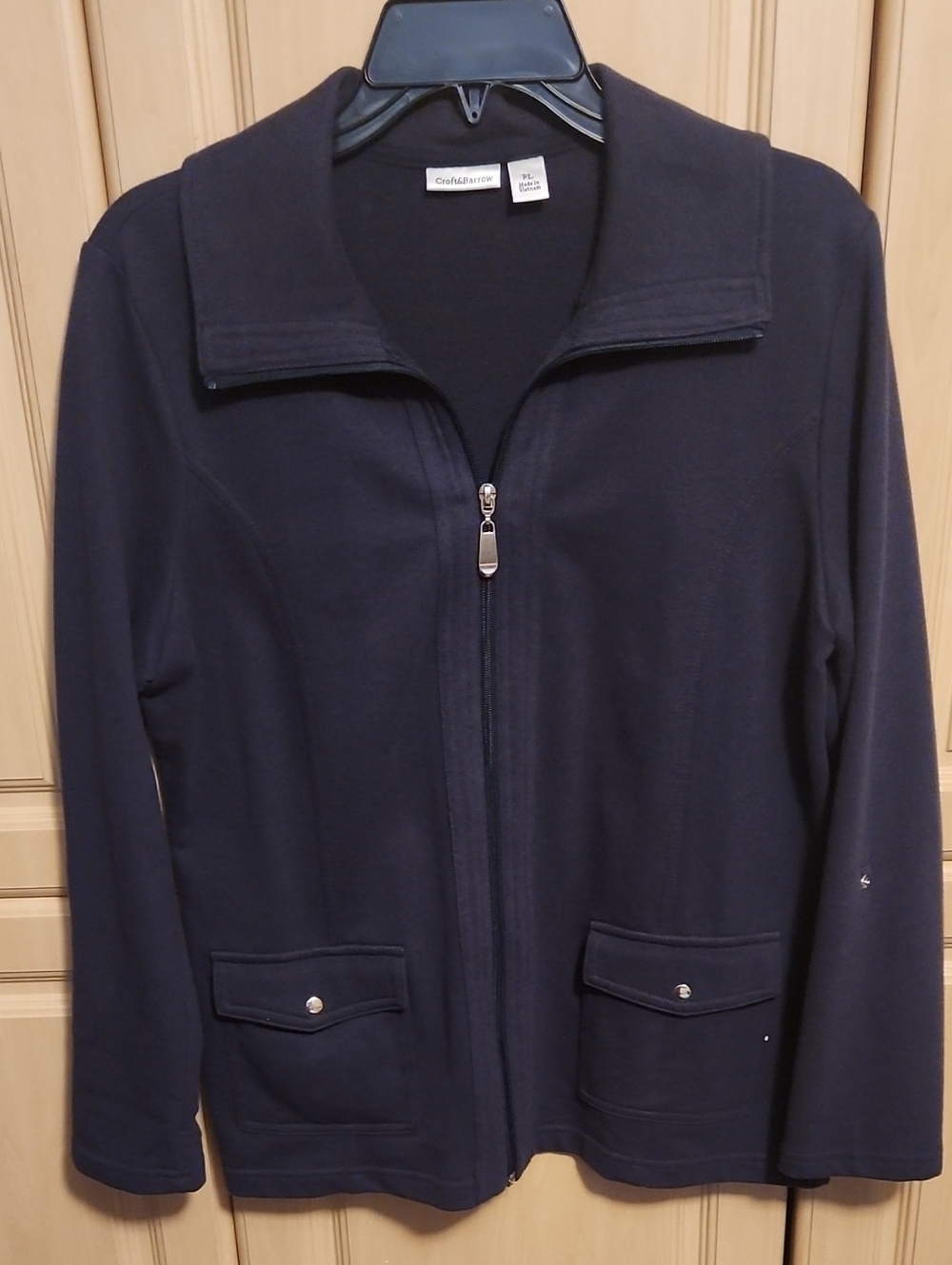 Croft & Barrow Navy Zip-Front Utility Jacket